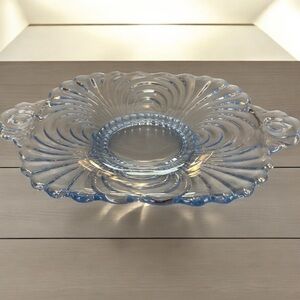 Cambridge Caprice moonlight blue small footed plate, no flaws, 1930 - 1940